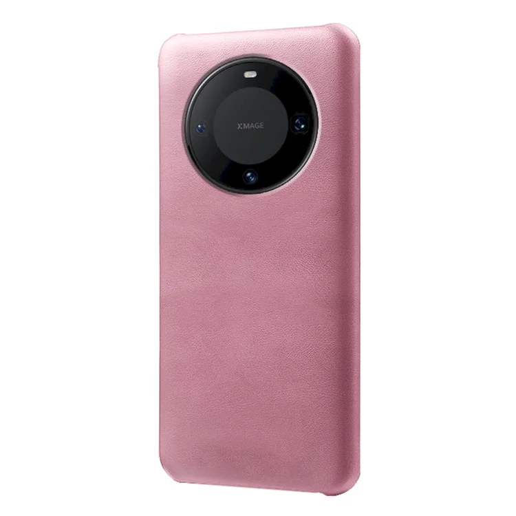 Para Huawei Mate 60 Capa de Telefone Case PU Couro + PC Capa Textura de Bezerro Anti-Arranhões Shell de Telefone - Rose Gold