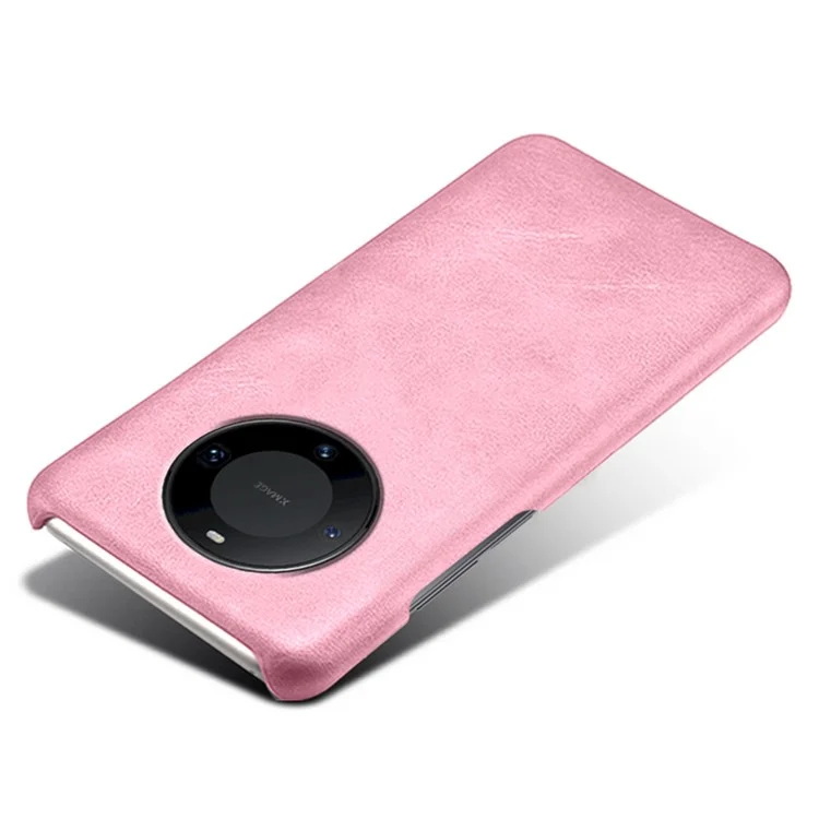 Para Huawei Mate 60 Capa de Telefone Case PU Couro + PC Capa Textura de Bezerro Anti-Arranhões Shell de Telefone - Rose Gold