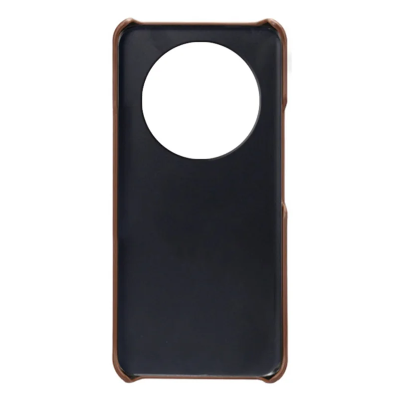 For Huawei Mate 60 Pro Drop Protection Cover Dual Card Slots PU Leather Coated PC Phone Case - Brown