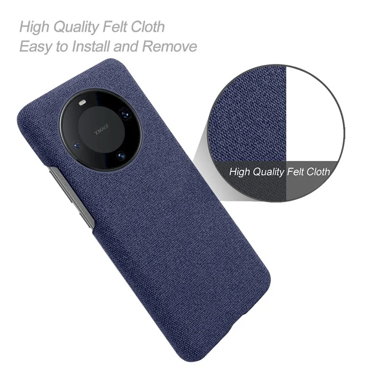 Tuch+PC-Handyhülle für Huawei Mate 60 Pro+ , Kratzfeste Handyhülle - Blau