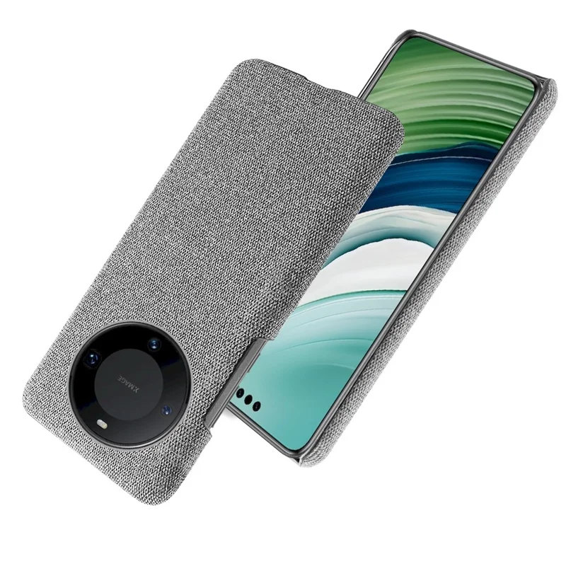 Cloth+PC Phone Cover for Huawei Mate 60 Pro+ , Anti-scratch Cell Phone Case - Light Grey
