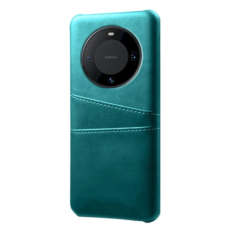 Cover per smartphone Huawei Mate 60 Pro+ , slot per due schede in pelle PU + custodia per telefono in PC - Verde