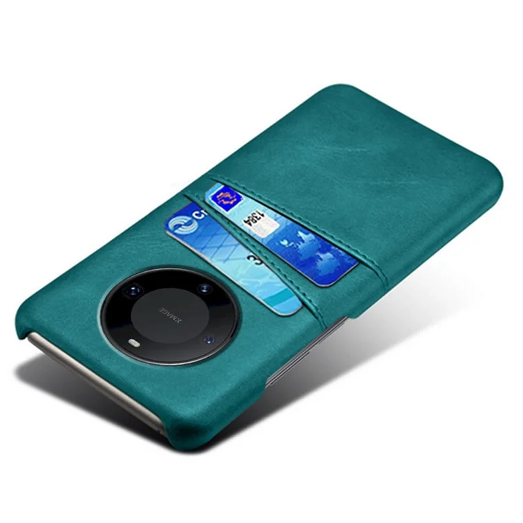 Cover per smartphone Huawei Mate 60 Pro+ , slot per due schede in pelle PU + custodia per telefono in PC - Verde