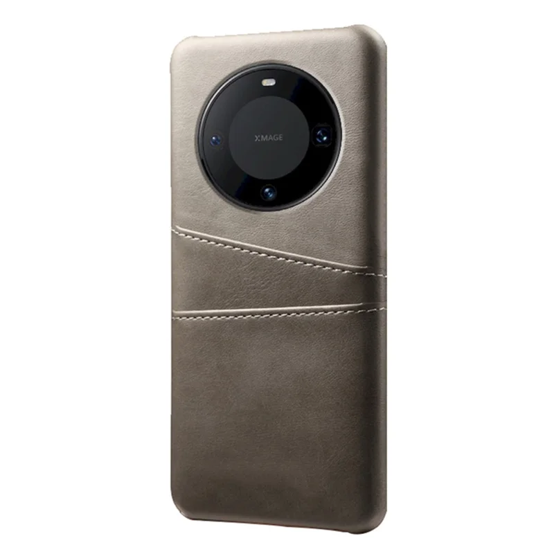 Smartphone Cover For Huawei Mate 60 Pro+ , Dual Card Slots PU Leather + PC Phone Case Shell - Grey