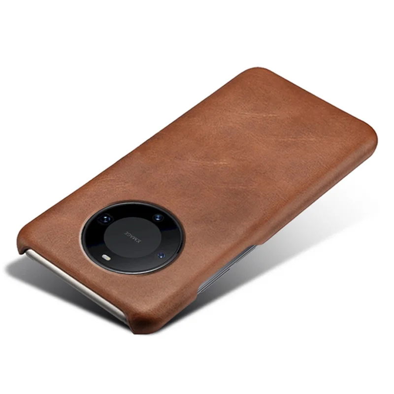 For Huawei Mate 60 Pro PU Leather + PC Cover Anti-Scratch Calf Texture Cell Phone Cover - Brown