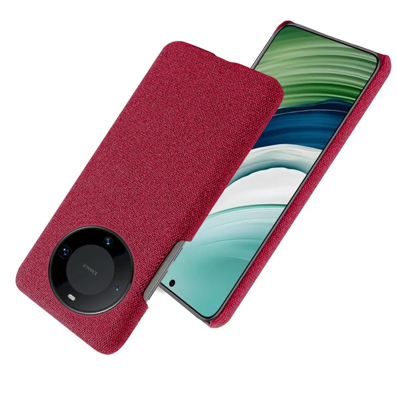 Smartphone Cover for Huawei Mate 60 , Shockproof Cloth+PC Shell Phone Case - Red