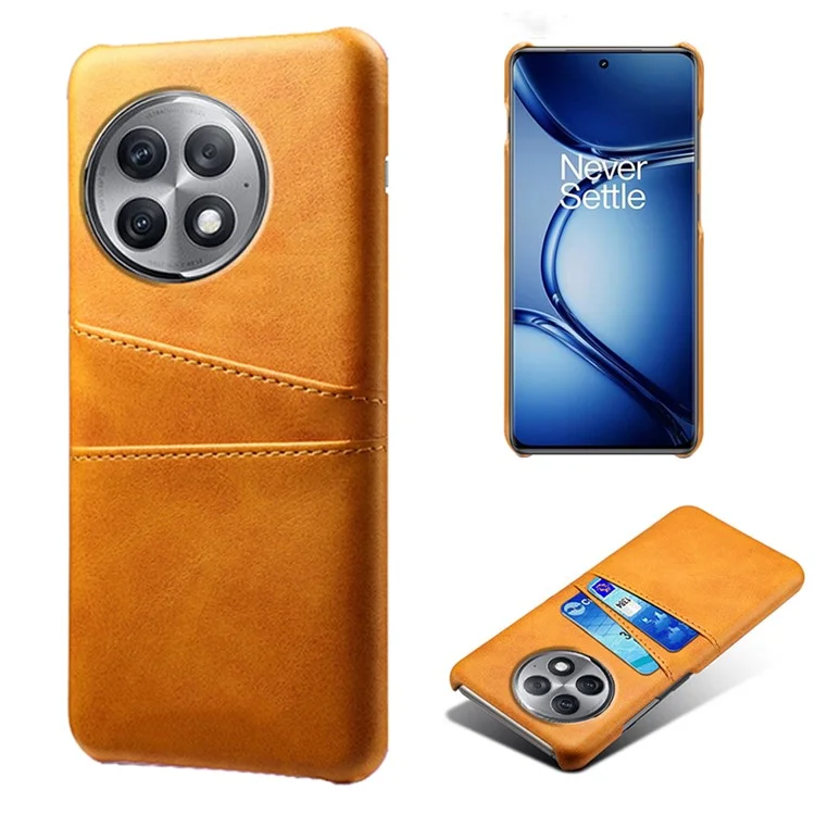 For OnePlus Ace 2 Pro 5G Dual Card Slots Phone Shell PU Leather Coated PC Protective Case - Orange
