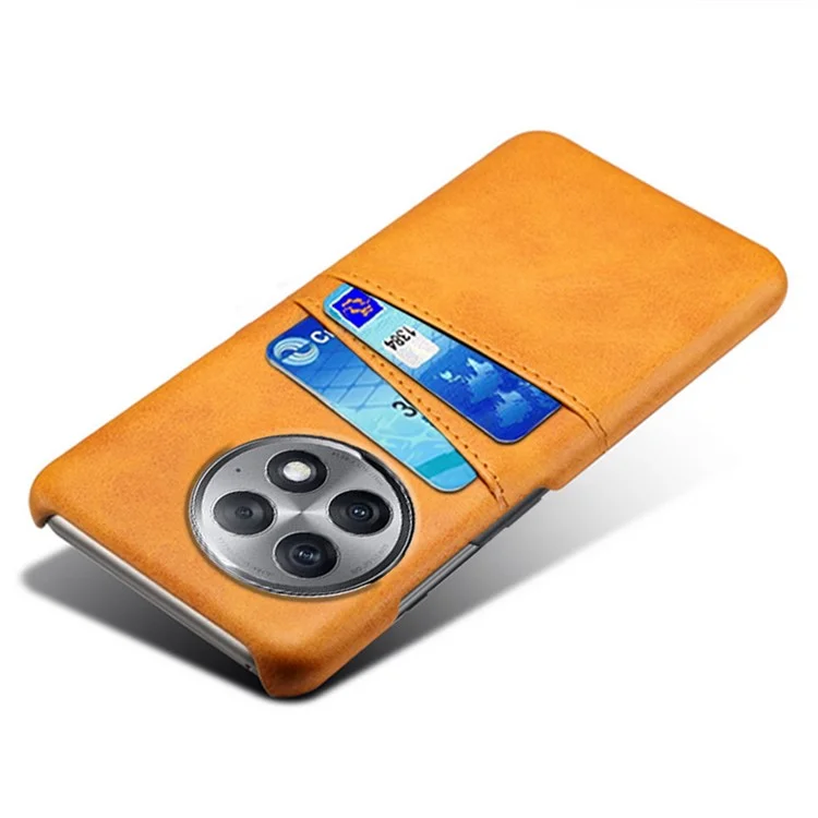 For OnePlus Ace 2 Pro 5G Dual Card Slots Phone Shell PU Leather Coated PC Protective Case - Orange