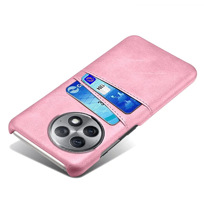 For OnePlus Ace 2 Pro 5G Dual Card Slots Phone Shell PU Leather Coated PC Protective Case - Rose Gold