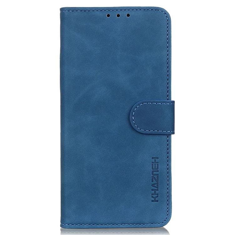 KHAZNEH Para Huawei Mate 60 Suporte de Suporte de Celular Caso Retro Textura Couro PU Carteira Capa de Telefone - Azul