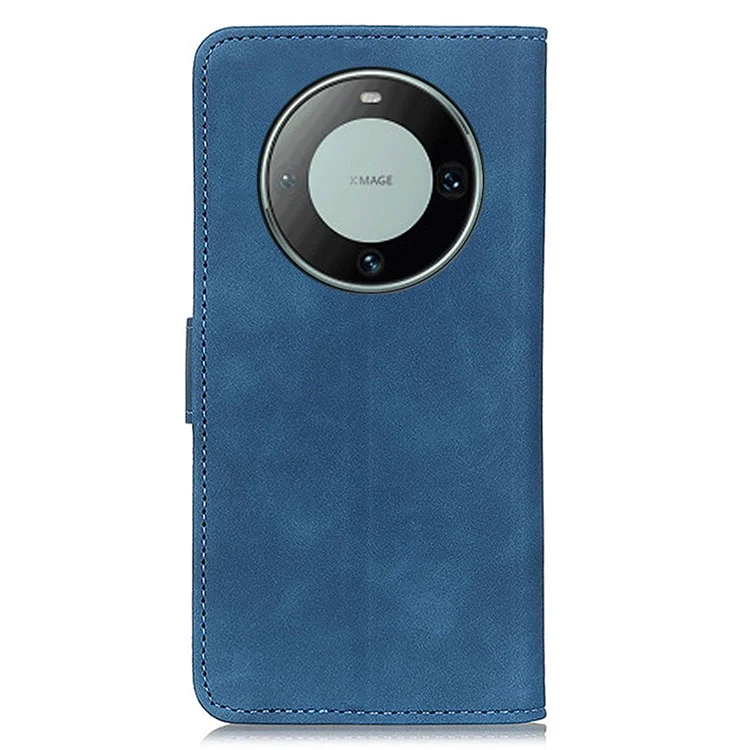KHAZNEH Para Huawei Mate 60 Suporte de Suporte de Celular Caso Retro Textura Couro PU Carteira Capa de Telefone - Azul