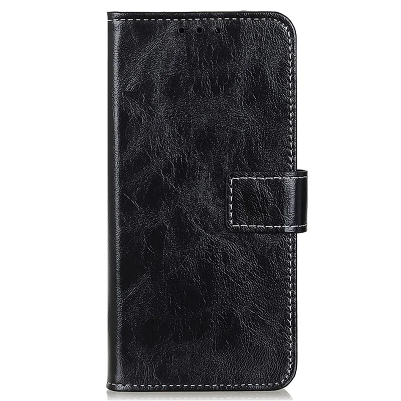 For Huawei Mate 60 Pro Crazy Horse Texture PU Leather Stand Cover Shockproof Wallet Phone Case - Black