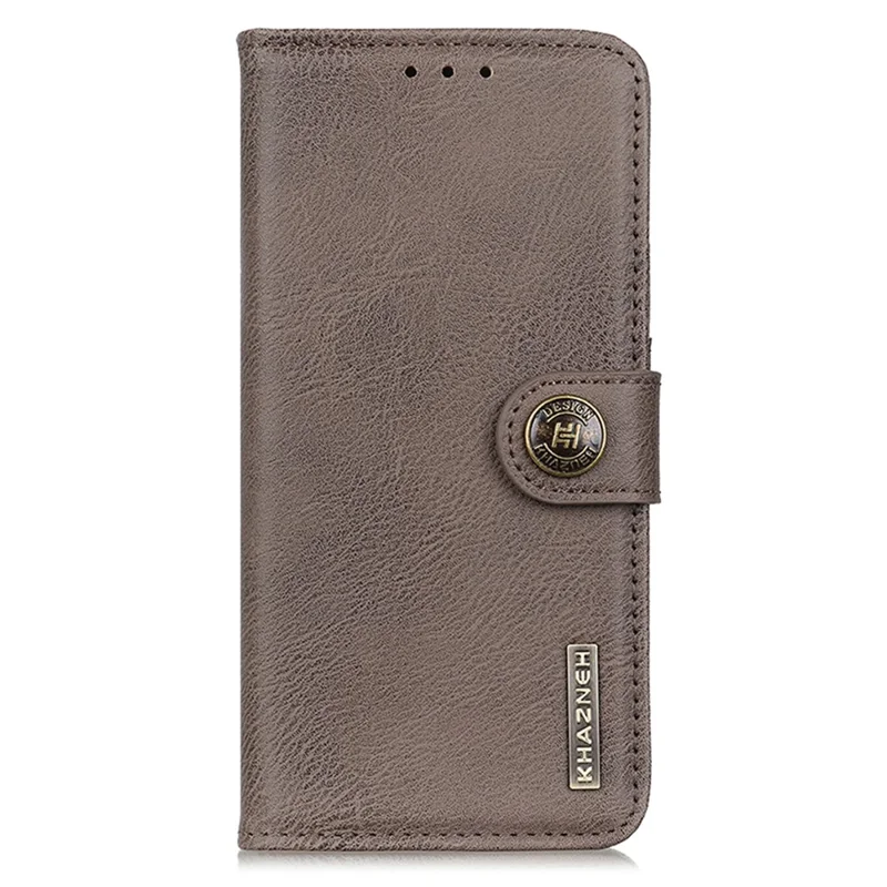 KHAZNEH Cover Antiurto per Telefono Honor X6a 4G Texture Pelle di Mucca PU Pelle in Piedi Portafoglio - Kaki