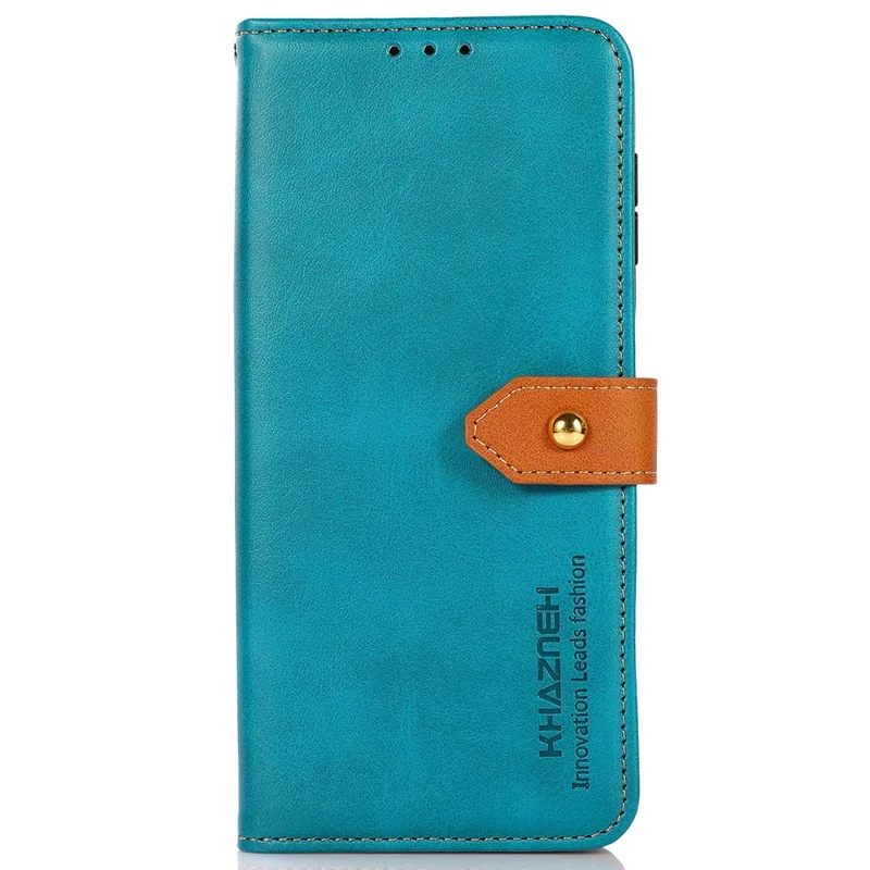 KHAZNEH For Honor X6a 4G PU Leather Stand Case Cowhide Texture Wallet Phone Cover - Blue