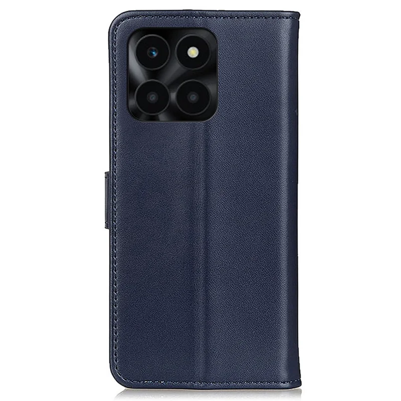For Honor X6a 4G Wallet Phone Cover Textured Flip Stand PU Leather Smartphone Case - Blue