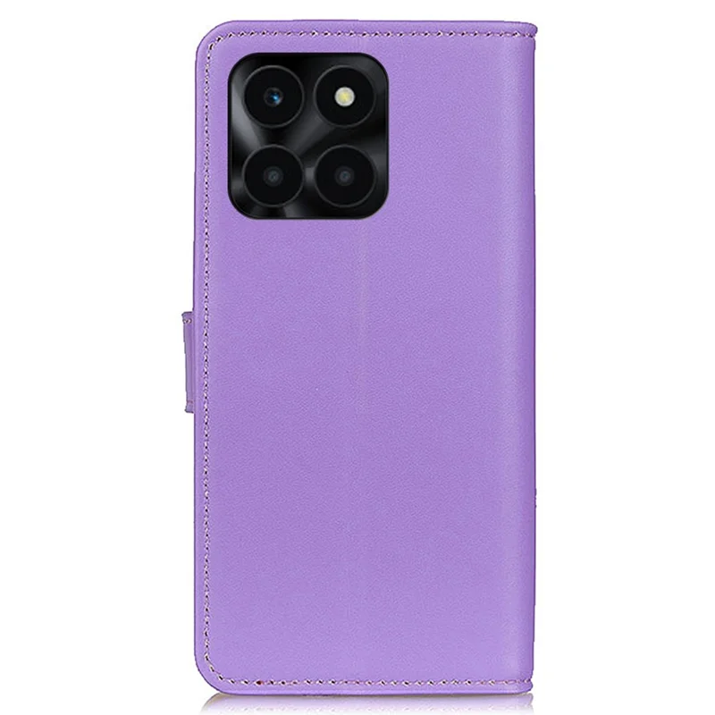 For Honor X6a 4G Wallet Phone Cover Textured Flip Stand PU Leather Smartphone Case - Purple