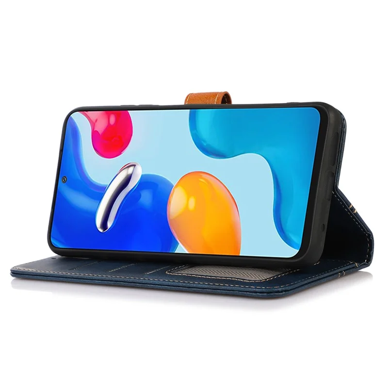 For Honor X6a 4G PU Leather Mobile Phone Case Wallet Stand Calf Texture Smartphone Cover - Sapphire