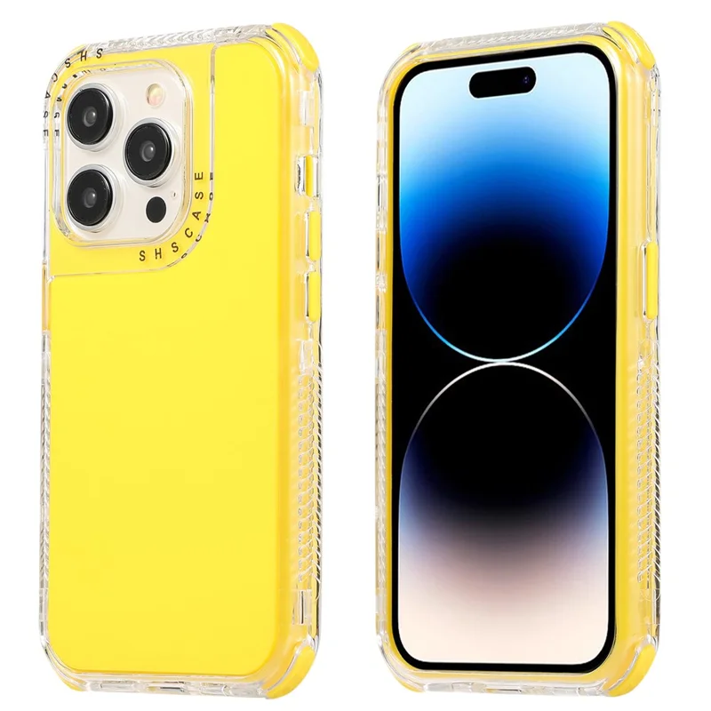 Pour iPhone 15 Plus Étui de protection amovible 3-en-1 antichoc PC+TPU Housse de protection - Jaune