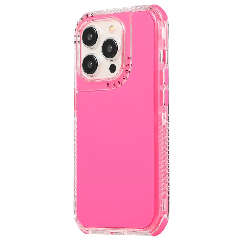 For iPhone 15 Pro Detachable 3-in-1 PC+TPU Cover Shockproof Cell Phone Case - Rose