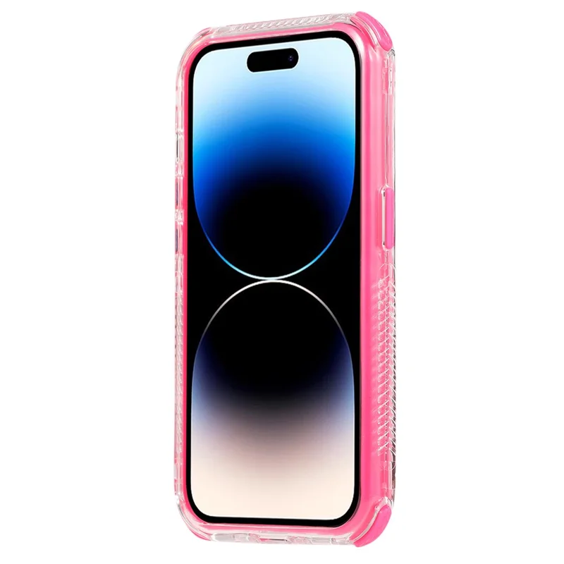 For iPhone 15 Pro Detachable 3-in-1 PC+TPU Cover Shockproof Cell Phone Case - Rose