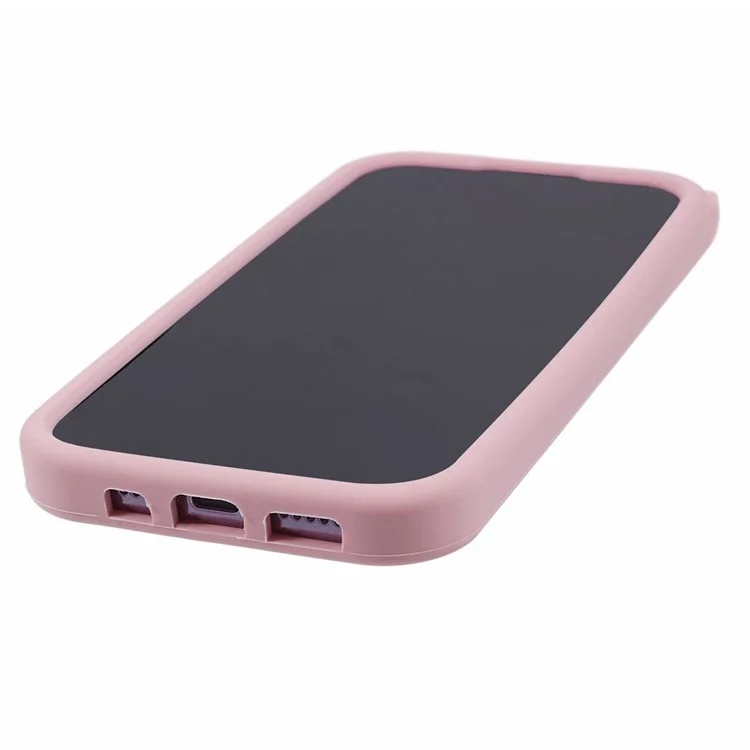 For iPhone 14 Pro Max Flexible Phone Case 3D Moustache Cat Silicone Phone Cover - Pink