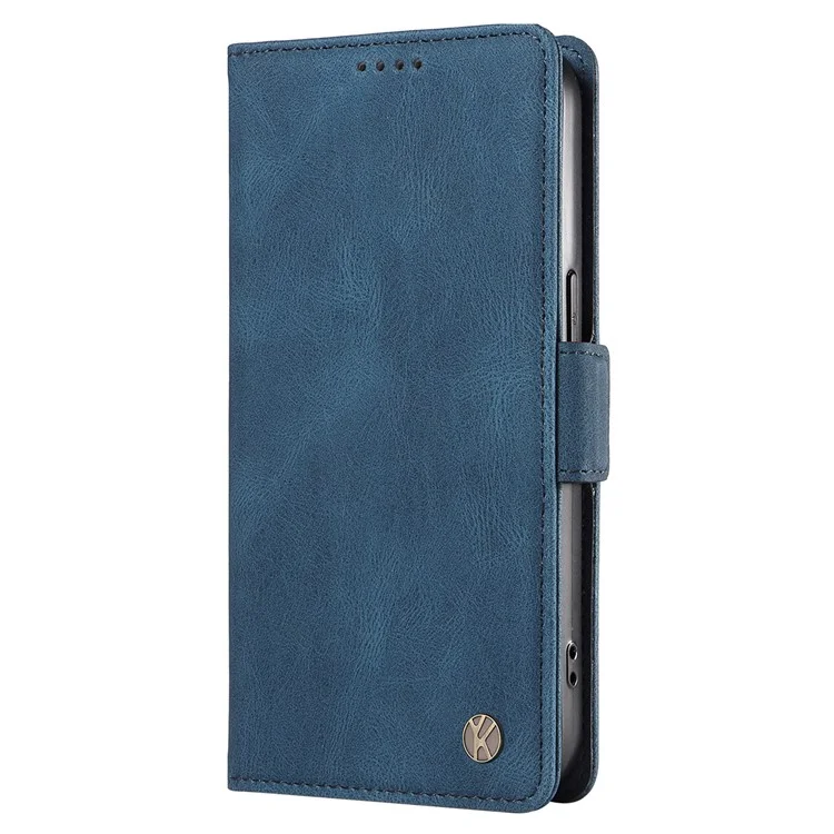 Étui de téléphone en cuir PU YIKATU YK-005 pour Samsung Galaxy A24 4G (162,1 x 77,6 x 8,3 mm), portefeuille support incliné, housse antichoc tactile - Bleu