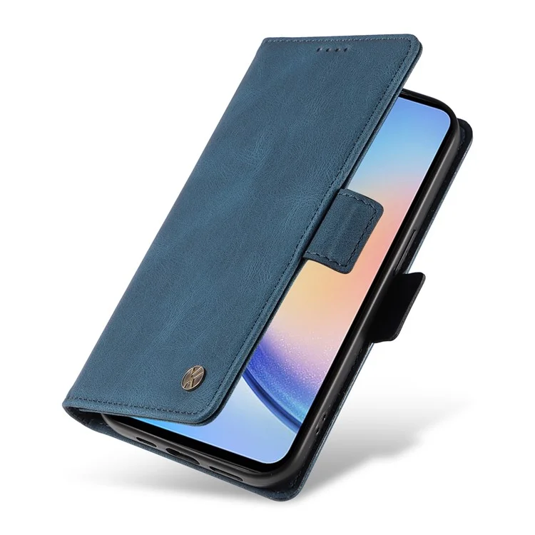 YIKATU YK-005 For Samsung Galaxy A34 5G Skin-touch Phone Case Cover Stand Shell PU Leather Wallet - Blue