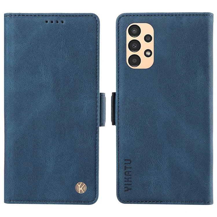 YIKATU YK-005 For Samsung Galaxy A53 5G Leather Cover Skin-touch Phone Case Wallet Stand Shell - Blue
