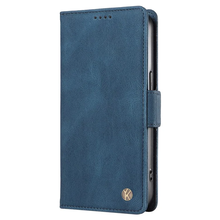 YIKATU YK-005 For Samsung Galaxy A53 5G Leather Cover Skin-touch Phone Case Wallet Stand Shell - Blue