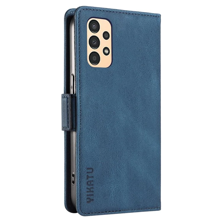 YIKATU YK-005 For Samsung Galaxy A53 5G Leather Cover Skin-touch Phone Case Wallet Stand Shell - Blue