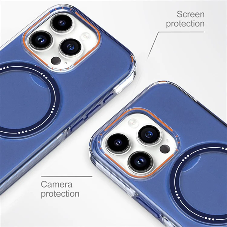 Compatible with MagSafe Kickstand Case for iPhone 15 Pro Max Detachable PC+TPU Slim Phone Cover - Blue