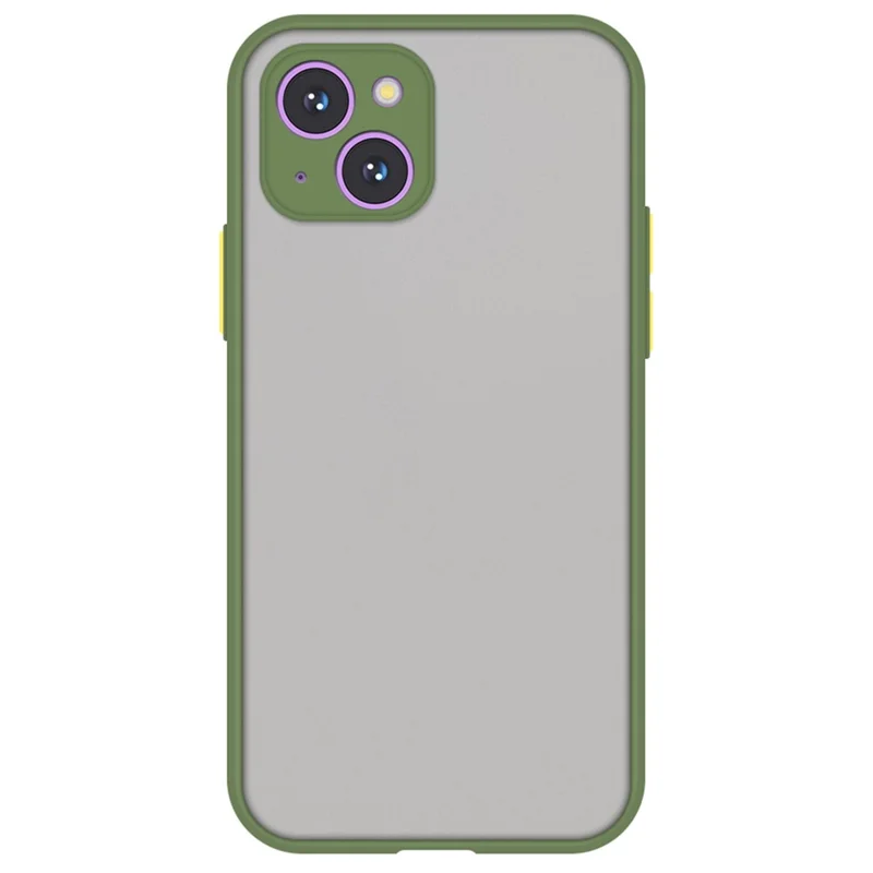 For iPhone 15 Plus Phone Case Skin-Touch Anti-Scratch TPU+PC Cover - Green