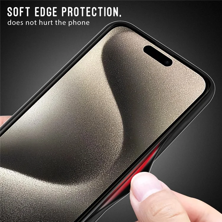 Skin-Touch Phone Shell for iPhone 15 Pro , TPU+PC Hybrid Cover Phone Back Case - Red
