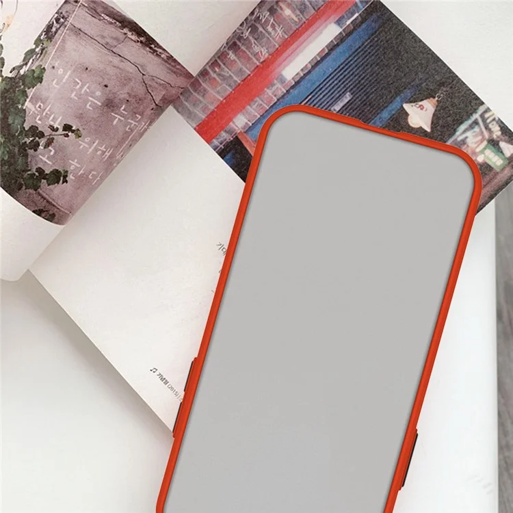 Skin-Touch Phone Shell for iPhone 15 Pro , TPU+PC Hybrid Cover Phone Back Case - Red