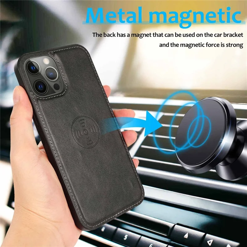 For iPhone 15 Pro Max Magnetic Absorption Detachable Phone Case PU Leather Stand Wallet Cover - Red