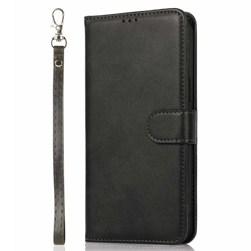 Wallet PU Leather Phone Case for iPhone 15 Pro , Detachable 2-in-1 Phone Cover with Stand - Black