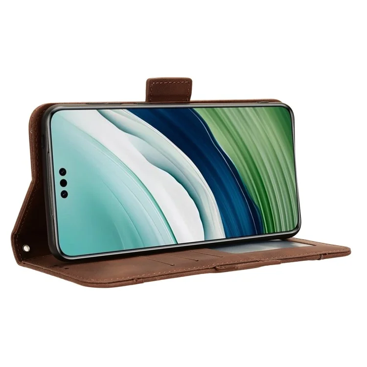 For Huawei Mate 60 Leather Wallet Stand Cover Multiple Card Slots Phone Case - Brown