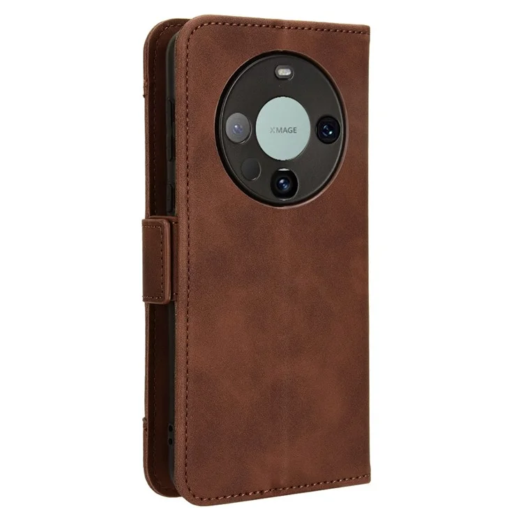 For Huawei Mate 60 Leather Wallet Stand Cover Multiple Card Slots Phone Case - Brown