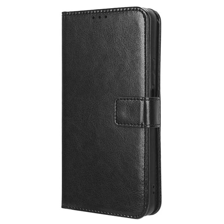 Чехол-книжка для Huawei Mate 60 с полной защитой, с текстурой кожи "Crazy Horse", кошелек, подставка - черный