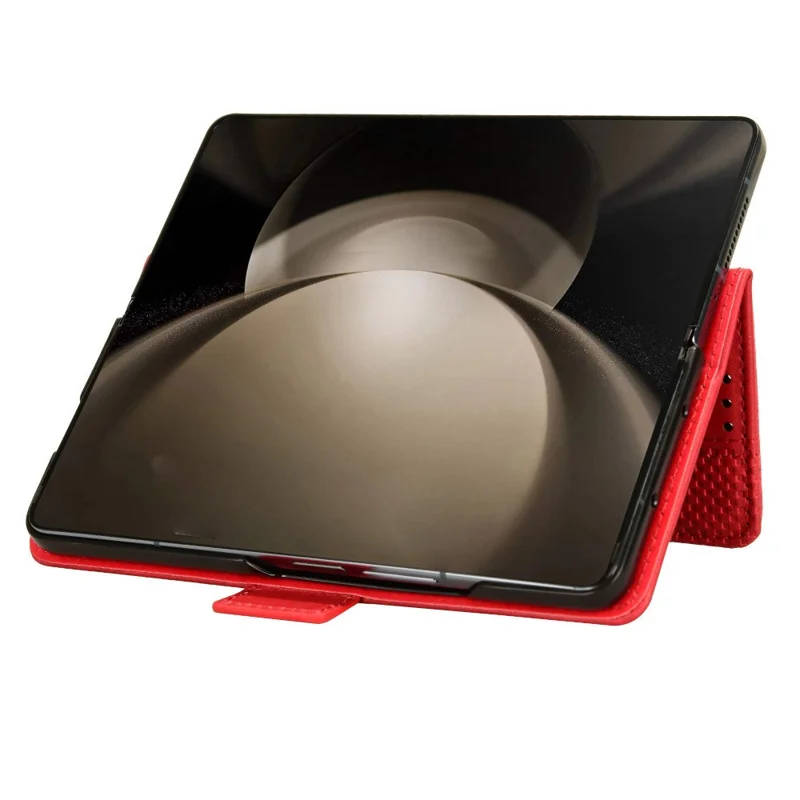 For Samsung Galaxy Z Fold5 5G PU Leather Vintage Phone Case Wallet Stand Shockproof Cover - Red