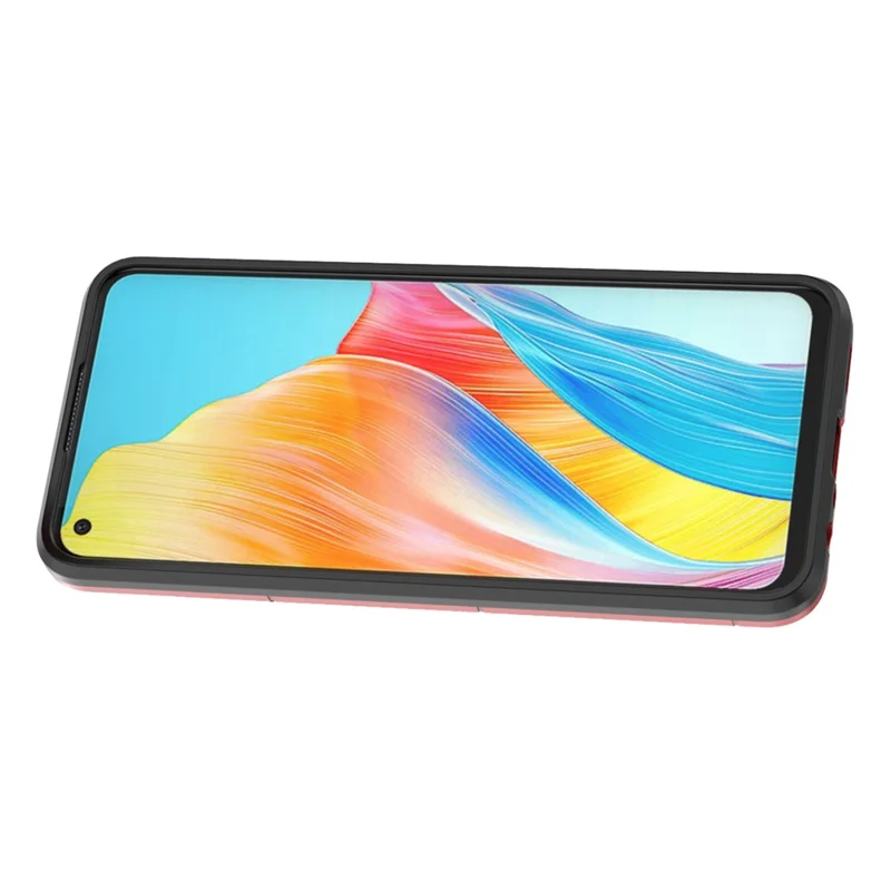 Protective Case for Oppo A78 4G , Shockproof TPU+PC Ring Holder Kickstand Phone Cover - Red