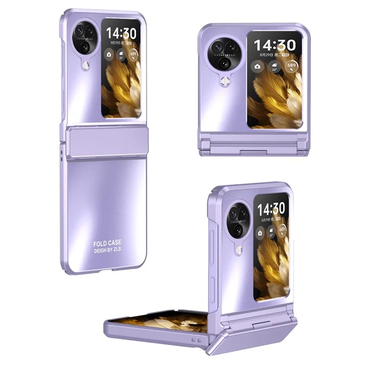 Für Oppo Find N3 Flip 5G Hard PC Handyhülle Scharnier-Design Frost Veredelung Schutzhülle - Lila