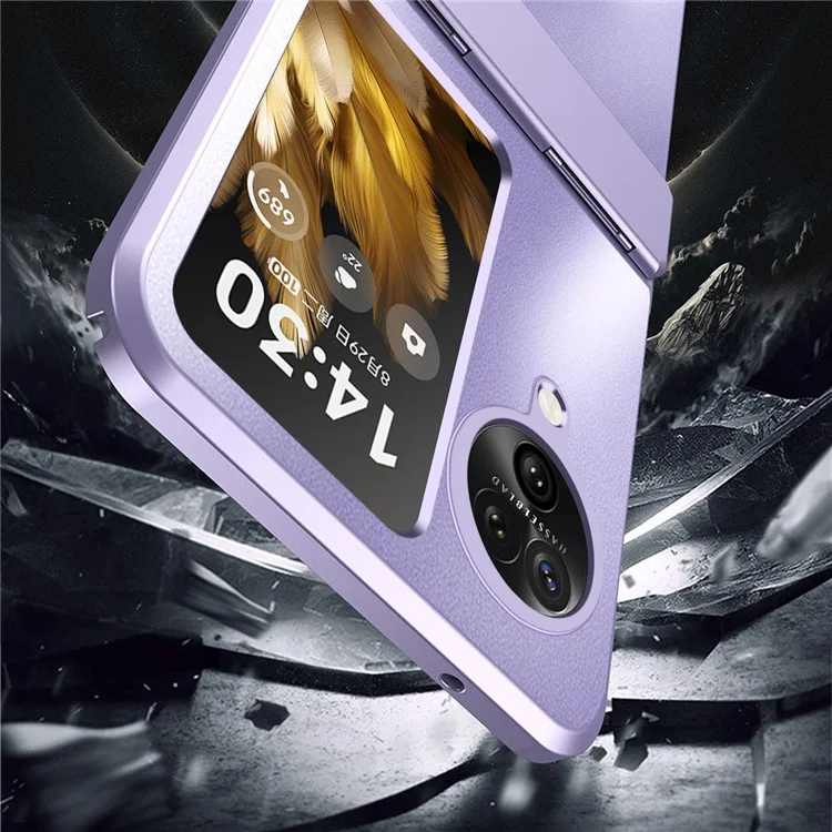Für Oppo Find N3 Flip 5G Hard PC Handyhülle Scharnier-Design Frost Veredelung Schutzhülle - Lila