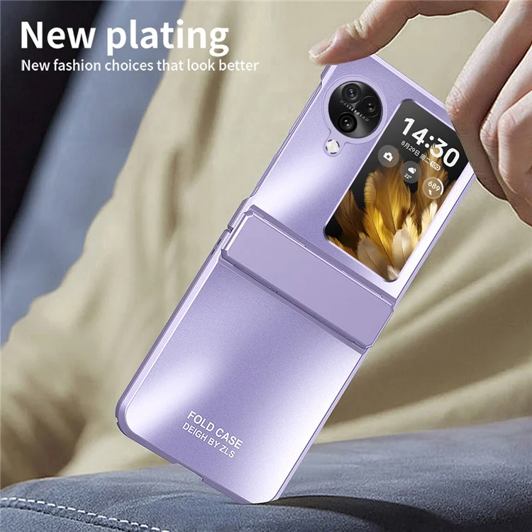 Für Oppo Find N3 Flip 5G Hard PC Handyhülle Scharnier-Design Frost Veredelung Schutzhülle - Lila