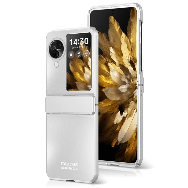 Für Oppo Find N3 Flip 5G Harte PC-Handyhülle Scharnier Design Frost Plating Cover Protector - Silber