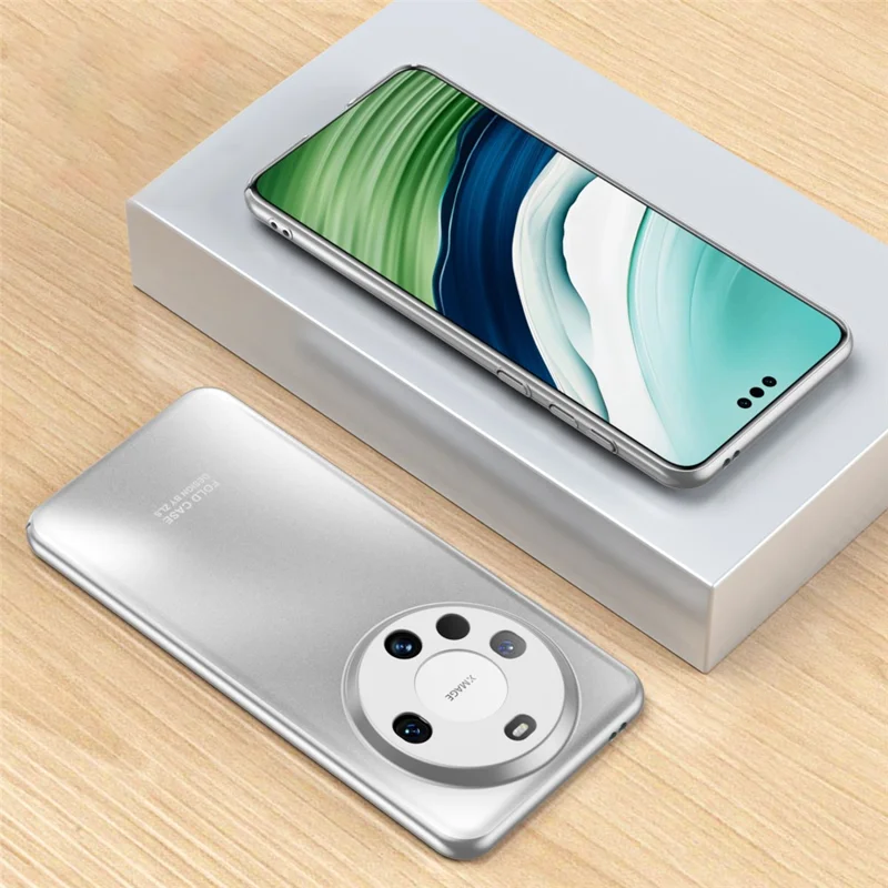 For Huawei Mate 60 Pro Hard PC Phone Back Case Anti-drop Mobile Phone Shell Cover - Silver