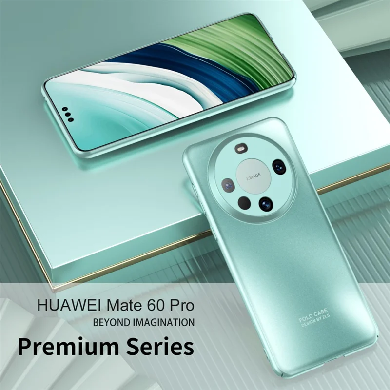 For Huawei Mate 60 Pro Hard PC Phone Back Case Anti-drop Mobile Phone Shell Cover - Silver