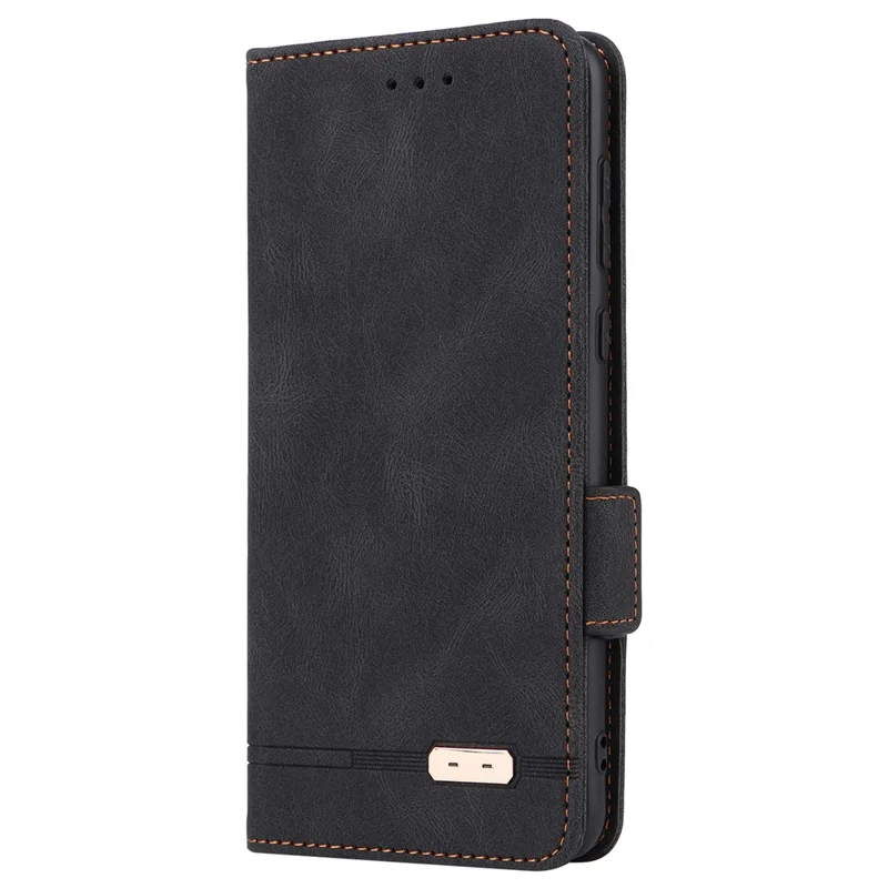 For Huawei Mate 60 Pro Hardware Decor Stand Phone Case PU Leather Wallet Cover - Black