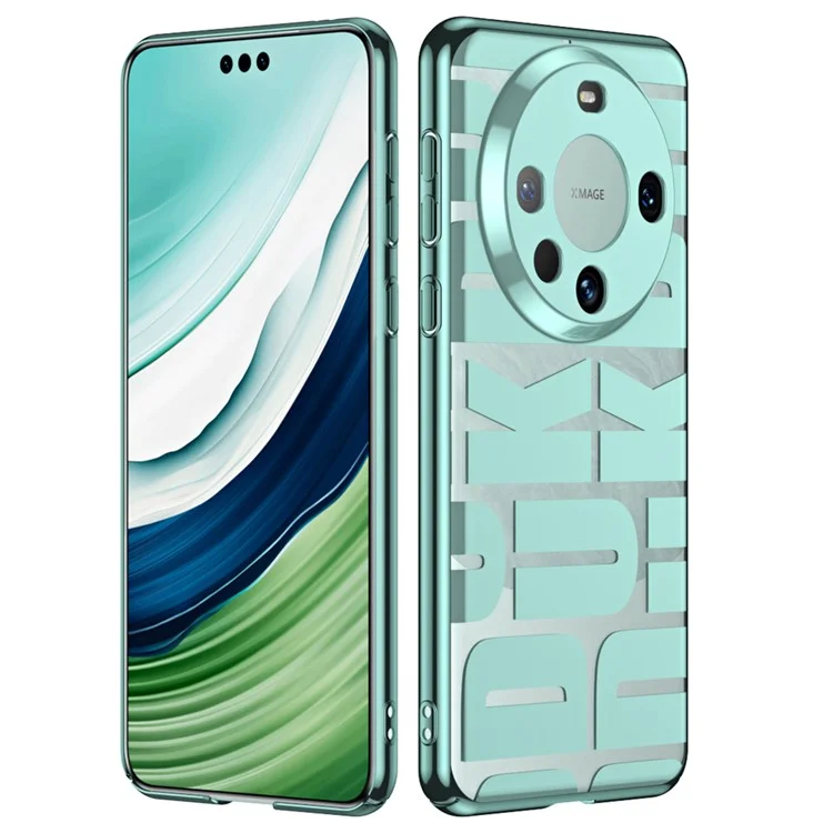 Electroplating PC Phone Case for Huawei Mate 60 Pro Anti-scratch Mobile Phone Back Cover Shell - Cyan