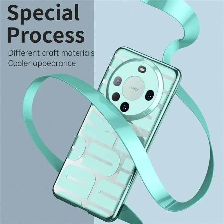 Electroplating PC Phone Case for Huawei Mate 60 Pro Anti-scratch Mobile Phone Back Cover Shell - Cyan